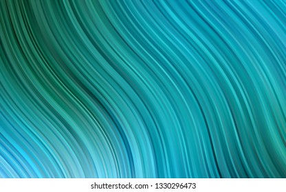Light Blue, Green vector template with bent ribbons. Modern gradient abstract illustration with bandy lines. A completely new marble design for your business.