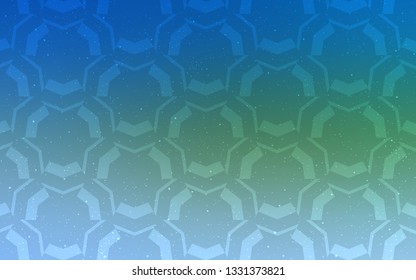 Light Blue, Green vector template with bent lines. Creative illustration in halftone style with gradient. New composition for your brand book.