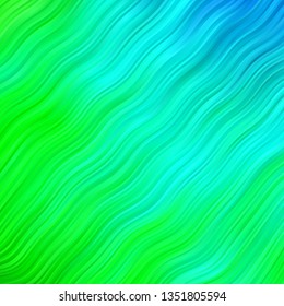 Light Blue, Green vector template with wry lines. Colorful illustration with curved lines. Design for your business promotion.