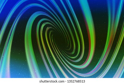 Light Blue, Green vector template with space stars. Blurred decorative design in simple style with galaxy stars. Best design for your ad, poster, banner.