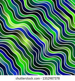 Light Blue, Green vector template with lines. Brand new colorful illustration with bent lines. Best design for your posters, banners.