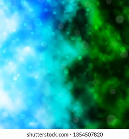 Light Blue, Green vector template with circles. Abstract illustration with colorful spots in nature style. Pattern for websites, landing pages.