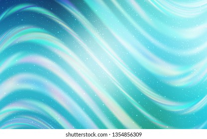 Light Blue, Green vector template with space stars. Shining illustration with sky stars on abstract template. Template for cosmic backgrounds.