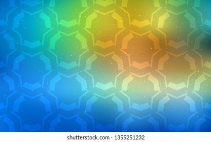 Light Blue, Green vector template with lines. Glitter abstract illustration with wry lines. Colorful wave pattern for your design.