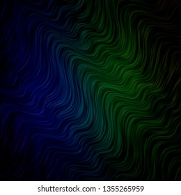 Light Blue, Green vector template with curves. Abstract illustration with gradient bows. Pattern for commercials, ads.