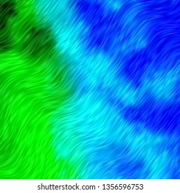 Light Blue, Green vector template with curved lines. Illustration in abstract style with gradient curved.  Pattern for ads, commercials.