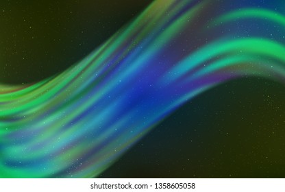 Light Blue, Green vector template with space stars. Blurred decorative design in simple style with galaxy stars. Smart design for your business advert.