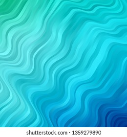 Light Blue, Green vector template with lines. Colorful illustration with curved lines. Template for cellphones.