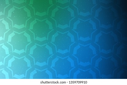 Light Blue, Green vector template with bent lines. Modern gradient abstract illustration with bandy lines. A completely new template for your design.