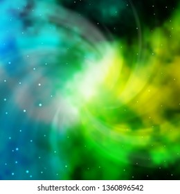 Light Blue, Green vector template with neon stars. Shining colorful illustration with small and big stars. Pattern for wrapping gifts.