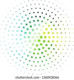 Light Blue, Green vector template with neon stars. Colorful illustration in abstract style with gradient stars. Pattern for new year ad, booklets.