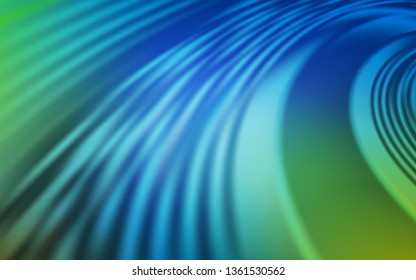Light Blue, Green vector template with wry lines. Creative illustration in halftone style with gradient. A completely new design for your business.