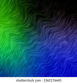 Light Blue, Green vector template with lines. Abstract gradient illustration with wry lines. Pattern for busines booklets, leaflets