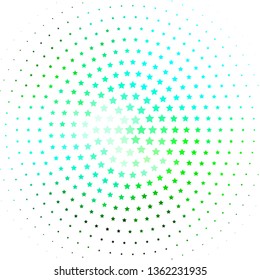 Light Blue, Green vector template with neon stars. Blur decorative design in simple style with stars. Design for your business promotion.