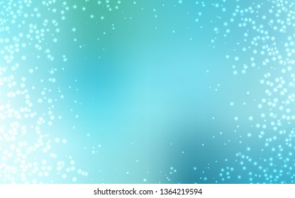 Light Blue, Green vector template with space stars. Shining illustration with sky stars on abstract template. Smart design for your business advert.
