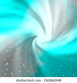 Light Blue, Green vector template with neon stars. Shining colorful illustration with small and big stars. Design for your business promotion.