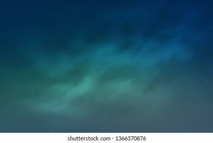 Light Blue, Green vector template with space stars. Space stars on blurred abstract background with gradient. Pattern for astrology websites.