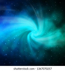 Light Blue, Green vector template with neon stars. Blur decorative design in simple style with stars. Theme for cell phones.