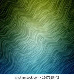 Light Blue, Green vector template with curves. Bright illustration with gradient circular arcs. Design for your business promotion.