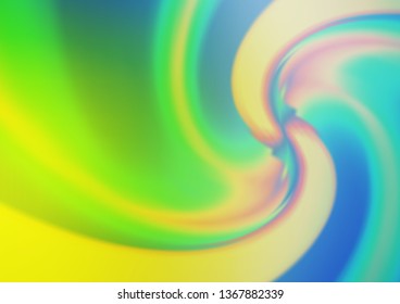 Light Blue, Green vector template with bent ribbons. Creative illustration in halftone marble style with gradient. Pattern for your business design.