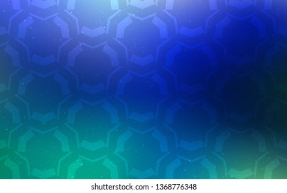 Light Blue, Green vector template with curved lines. Modern gradient abstract illustration with bandy lines. Colorful wave pattern for your design.