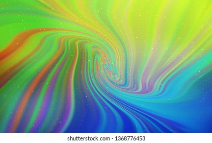 Light Blue, Green vector template with space stars. Shining colored illustration with bright astronomical stars. Pattern for astronomy websites.