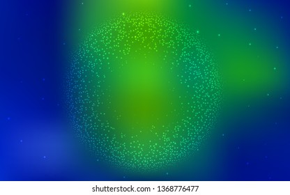Light Blue, Green vector template with space stars. Shining colored illustration with bright astronomical stars. Pattern for astrology websites.
