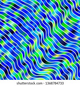 Light Blue, Green vector template with wry lines. Colorful illustration in abstract style with bent lines. Pattern for booklets, leaflets.