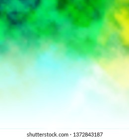 Light Blue, Green vector template with sky, clouds. Shining illustration with abstract gradient clouds. Pattern for your booklets, leaflets.
