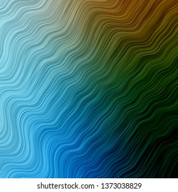 Light Blue, Green vector template with lines. Abstract illustration with gradient bows. Smart design for your promotions.