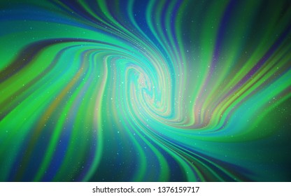 Light Blue, Green vector template with space stars. Glitter abstract illustration with colorful cosmic stars. Pattern for astrology websites.