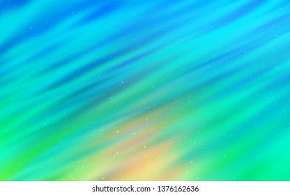 Light Blue, Green vector template with space stars. Shining colored illustration with bright astronomical stars. Pattern for astrology websites.