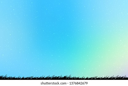 Light Blue, Green vector template with space stars. Shining colored illustration with bright astronomical stars. Pattern for astrology websites.