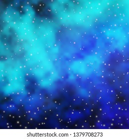 Light Blue, Green vector template with neon stars. Shining colorful illustration with small and big stars. Pattern for wrapping gifts.