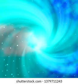 Light Blue, Green vector template with neon stars. Shining colorful illustration with small and big stars. Best design for your ad, poster, banner.