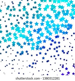 Light Blue, Green vector template with neon stars. Modern geometric abstract illustration with stars. Pattern for wrapping gifts.