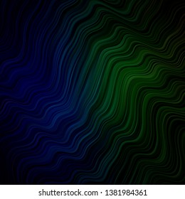 Light Blue, Green vector template with curves. Abstract gradient illustration with wry lines. Smart design for your promotions.