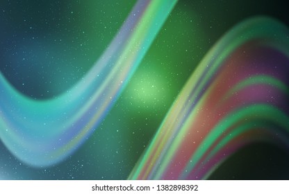 Light Blue, Green vector template with space stars. Modern abstract illustration with Big Dipper stars. Pattern for astrology websites.