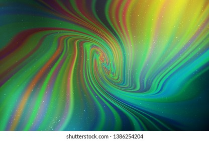 Light Blue, Green vector template with space stars. Space stars on blurred abstract background with gradient. Smart design for your business advert.