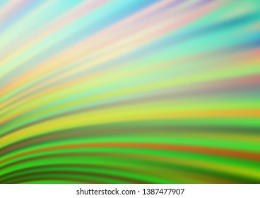 Light Blue, Green vector template with lava shapes. Shining illustration, which consist of blurred lines, circles. The best blurred design for your business.