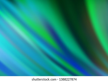 Light Blue, Green vector template with lines, ovals. A sample with blurred bubble shapes. A completely new marble design for your business.