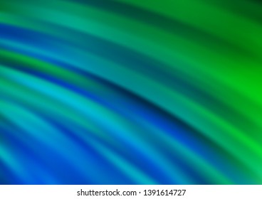 Light Blue, Green vector template with lava shapes. Glitter abstract illustration with wry lines. The elegant pattern for brand book.
