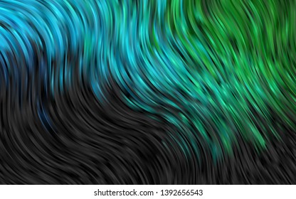 Light Blue, Green vector template with bent lines. Creative illustration in halftone marble style with gradient. A completely new marble design for your business.