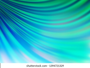 Light Blue, Green vector template with bent lines. Colorful abstract illustration with gradient lines. A completely new marble design for your business.
