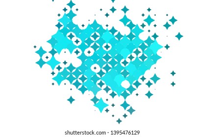 Light Blue, Green vector template with sky stars. Glitter abstract illustration with colored stars. Best design for your ad, poster, banner.
