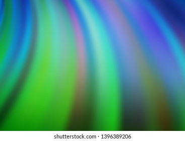 Light Blue, Green vector template with lines, ovals. Geometric illustration in marble style with gradient.  The template for cell phone backgrounds.