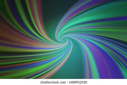 Light Blue, Green vector template with bent lines. A circumflex abstract illustration with gradient. Colorful wave pattern for your design.