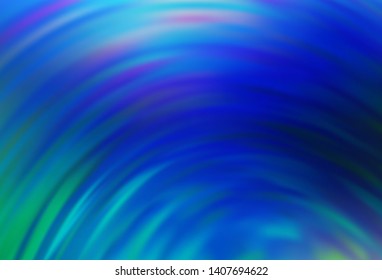 Light Blue, Green vector template with curved lines. Glitter abstract illustration with wry lines. Abstract style for your business design.
