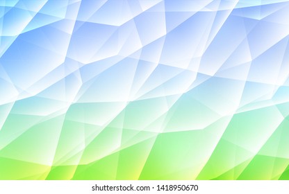 Light Blue, Green vector template with crystals, triangles. Triangles on abstract background with colorful gradient. Modern template for landing page.