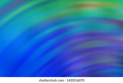 Light Blue, Green vector template with curved lines. Modern gradient abstract illustration with bandy lines. Pattern for your business design.